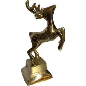 PARIJAT HANDICRAFT Statue de cerf en laiton jambes levées debout renne vaisselle pièce maîtresse pour la décoration intérieure Sculptures d'animaux - Product Image 4