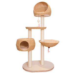 บ้านต้นไม้แมวถักด้วยหวาย - Product Image 5