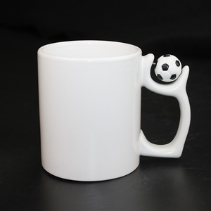 Taza de cerámica de fútbol Super blanca, tazas de café de sublimación, venta al por mayor, 11oz - Product Image 1