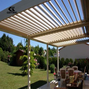 Pérgola Bioclimática de Aluminio con <span class=keywords><strong>Techo</strong></span> de Lamas Ajustables Eléctricamente para Jardín, Villa, Patio o Fábrica - Product Image 2