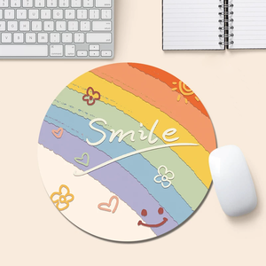 Tapis de souris créatif avec motif de sourire arc-en-ciel, antidérapant, pour claviers d'ordinateurs portables - Product Image 2