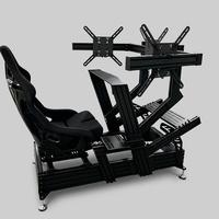 Chaises de jeu en aluminium avec profilés Next Level 40160, configuration complète, support d'écran, sièges de voiture modifiés pour simulateur de conduite - Vente en gros