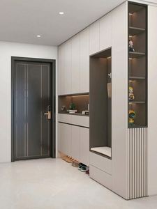 Entrance Cabinet Custom Size Wooden Soft Minimalist Style Entrance Cabinet Living Room Furniture - Product Image 3
