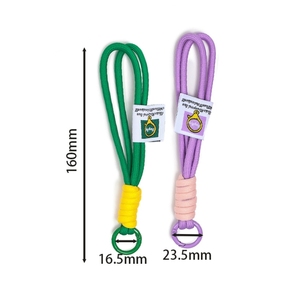 Porte-clés tressé en double cordon de nylon fait main, plusieurs couleurs, pour décorations de sacs à main pour femmes - Product Image 4