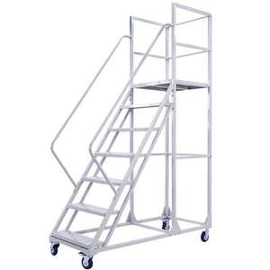 Vente directe Usine Mobile sécurité Aluminium Étagère <span class=keywords><strong>Escalier</strong></span> Plate-forme de Travail échelle Avec Roues et Serrures - Product Image 1