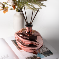 Diffuseur de bouteilles en verre personnalisées le plus vendu Diffuseur exquis de couleur galvanisée pour aromathérapie/parfum/décor