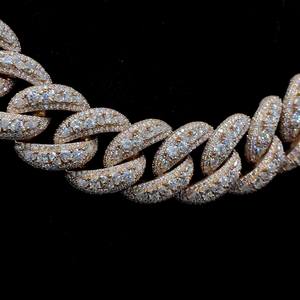 Buss Down Custom 12mm 15mm 18mm <b>Cuban</b> <b>Link</b> <b>Chain</b> Hip Hop New Design 925 Sterling Sliver Sparkling Moissanite <b>Cuban</b> <b>Chain</b> - Product Image 4