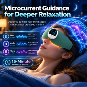 Máscara de Ojos para Dormir con Microcorriente, Diadema de Relajación, Recargable por USB, Ayuda para Dormir, para Descanso Nocturno y Viajes - Product Image 1