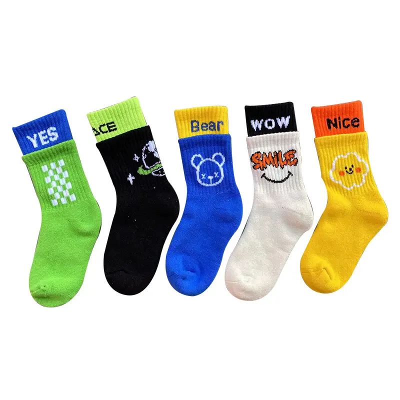 Зимние носки для мальчиков, утепленные махровые носки с петлями, Корейская версия, спортивные носки до колена, детские носки с двойным ребром, с рукавом до середины