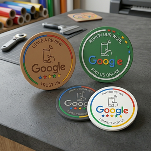 Autocollant PVC personnalisé pour avis Google avec code QR, carte de commentaires commerciaux auto-adhésive, découpe sur mesure, étanche, compatible RFID - Product Image 3