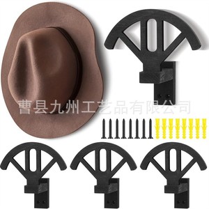 Porte-chapeaux mural en bois massif, support de présentation pour chapeaux de cowboy, rangement polyvalent et durable pour chambre et salon - Product Image 1