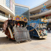 Manège rétro européen en métal pour 12, 24 ou 36 places, intérieur/extérieur, monté sur remorque, avec éclairage LED et chevaux mobiles, idéal pour mariages et festivals
