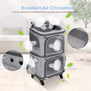 Ama zon diskon besar 2-In-1 tas jinjing hewan peliharaan ganda troli kucing - Product Image 2