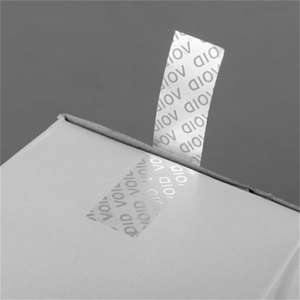 Étiquette adhésive de sécurité anti-effraction en argent mat, étiquette de sécurité imperméable pour boîte - Product Image 2