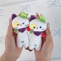 Jouet en peluche chat mignon, poupée en peluche douce, mini cadeau pour animaux de compagnie, pendentif
