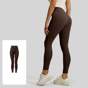 Leggings de sport modernes pour femmes avec tissu tricoté respirant et design de couture arrière flatteur - Product Image 1