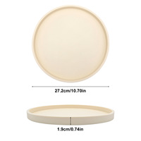 Assiette ronde en silicone anti-déversement pour animaux de compagnie, grande taille, imperméable, facile à nettoyer, antidérapante, pour nourriture et eau, pour chats et chiens