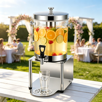 FLEY Distributeur de boissons en acier inoxydable avec robinet et support surélevé pour service de boissons en restaurant et hôtel