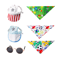 Ensemble d'accessoires décoratifs pour animaux de compagnie 2026 : Chapeau, bavoir et lunettes de soleil pour chats et chiens, en polyester uni, mignon