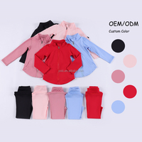 Vêtements de danse pour filles, pantalon évasé et veste de yoga, ensemble de yoga 2 pièces, hauts de fitness, tenues de sport, ensemble d'entraînement de yoga pour enfants