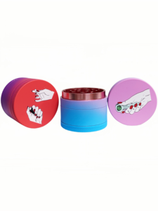 <b>Herb</b> <b>Grinder</b> 4 Layer Zinc Alloy Magnetic Lid Colorful Design Round Dry <b>Herb</b> <b>Grinder</b> for Smooth Grinding - Product Image 2