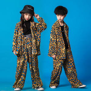 Set di Abbigliamento Hip-hop Leopardato per Ragazze, Costumi per Danza di Strada per Bambini, Eleganti Costumi per Esibizioni di Percussioni per Ragazzi, Abbigliamento per Danza Jazz - Product Image 1