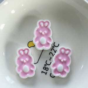 Dessin animé mignon <span class=keywords><strong>lapin</strong></span> bricolage <span class=keywords><strong>fait</strong></span> <span class=keywords><strong>maison</strong></span> étui de téléphone portable broche broche bijoux accessoires sud 19 perles breloques en résine plastique - Product Image 6