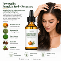 Huile de croissance capillaire naturelle à base de plantes pour hommes et femmes, bloqueur de DHT, sérum capillaire à l'huile de graines de citrouille pour des cheveux plus épais (OEM/ODM)