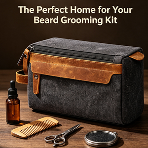 Trousse de Toilette <span class=keywords><strong>Homme</strong></span> Personnalisée en Toile et Cuir pour <span class=keywords><strong>Voyage</strong></span>, Sac Cosmétique et Trousse de Rasage – Fabrication Guangzhou - Product Image 6