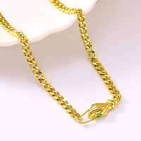 Collier chaîne cubaine tête de serpent plaqué or Hip Hop en acier inoxydable 304, bijoux streetwear pour rappeur, cadeau unisexe