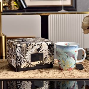 Taza de Café de Porcelana China con Diseño Floral Personalizado - Regreso a Clases, Reutilizable y Portátil, Resistente a Altas Temperaturas, 500/400 ml - Product Image 2