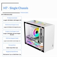 Boîtier de PC de bureau Nine-Tailed Fox H7 Mini avec poignée, MATX, côté entièrement transparent, DIY, ITX, sans grille, S5, sans ports frontaux