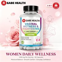 Capsules OEM sous marque privée pour le resserrement vaginal 1400mg 60 unités 5 en 1 : hydratation, lubrification, soulagement de la sécheresse pour femmes, personnalisables