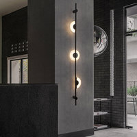 Applique murale LED en marbre naturel, style post-moderne, luxe léger, pour couloir, salon, mur de fond, avec structure en fer, pour la maison