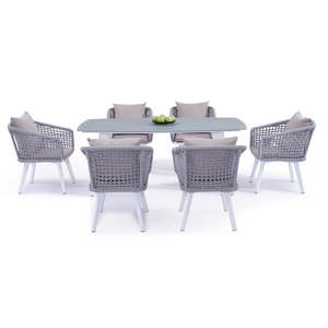 Fashional <span class=keywords><strong>Bistro</strong></span> cuerda tejida mesa de comedor y silla, muebles al aire libre, jardín - Product Image 2