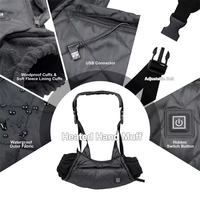 Gants chauffants électriques USB imperméables pour l'hiver, avec thermostat réglable, chauffe-mains, pochette chauffante avec sangles