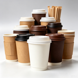 Gobelets en papier jetables à double paroi avec logo en relief, écologiques, pour boissons chaudes, café, thé, vente en gros pour cafés - Product Image 3