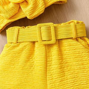 Ensemble d'été INS tendance pour filles : short à bretelles et fleurs 3D multicolores pour enfants de petite et moyenne taille, avec accessoire de tête - Product Image 5