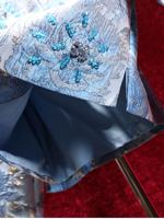 Atasan Elegan Model Ponco Lengan Panjang Pendek, Bordir Mutiara Berat, Jacquard Benang Emas Gaya Cina Baru, Mewah dan Ramping, Motif Bunga Tanaman