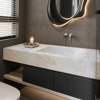 Pierre artificielle polie RUNPIN, grande dalle de quartz, panneau mural, style moderne, comptoirs de cuisine, dessus de meuble-lavabo, dessus de table