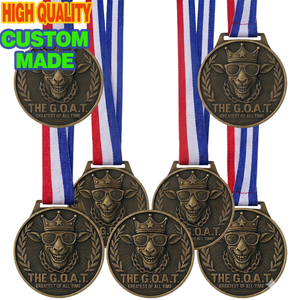 Creativo G.O.A.<span class=keywords><strong>T</strong></span>. Medaglia in Metallo Personalizzata <span class=keywords><strong>con</strong></span> Rilievo 3D, Medaglie Souvenir in Bronzo Anticato <span class=keywords><strong>con</strong></span> Nastro per Sfide Sportive e Competizioni Scolastiche - Product Image 1