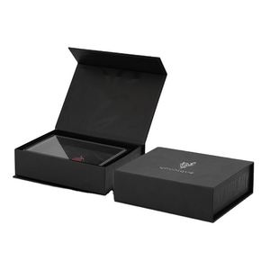Boîte cadeau magnétique noire de luxe personnalisée, boîtes cadeau en gros avec couvercle magnétique - Product Image 1
