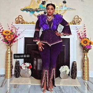 Abbigliamento Africano per Donne, Set 2 Pezzi, Top e Pantaloni, Completo Dashiki <span class=keywords><strong>Ankara</strong></span> Turco, Taglie Grandi, Abiti per Matrimoni e Feste - Product Image 1