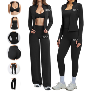 Set Sportivo Personalizzato con LOGO, Pantaloni Larghi con Zip, Abbigliamento Versatile per Fitness, Corsa e Ciclismo, Set <span class=keywords><strong>3</strong></span> Pezzi - Product Image 1