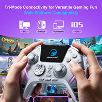 Manette PC Honcam, écran interactif, manette sans fil, 1800 mAh, joystick à effet Hall, déclencheur, lumière RVB pour PC, Switch, PS4