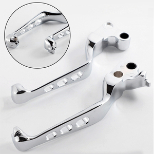 Palancas de control CNC huecas con diseño de calavera para motocicleta Harley XL883 XL1200 Touring, par de manijas de freno y embrague, negro cromado - Product Image 6
