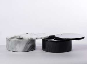 Distributeur de sel et d'épices à double compartiment, chambre à sel en marbre, pot à épices avec couvercle en pierre rotatif à 360 degrés - Product Image 6