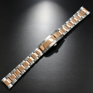 Correa de Acero Inoxidable Ajustable de Lujo de 20 mm, con Acabado Dorado Pulido y Cepillado, con Cierre de Hebilla para Relojes - Product Image 3