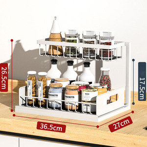 Choice Fun <span class=keywords><strong>Tiroirs</strong></span> de rangement extensibles en métal à 2 niveaux Support de <span class=keywords><strong>cuisine</strong></span> sous l'évier Organisateur avec <span class=keywords><strong>organisation</strong></span> de l'armoire - Product Image 6
