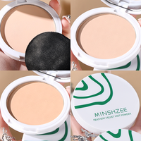 Poudre de maquillage matifiante à double usage (humide et sèche) pour le visage, contrôle du sébum, longue tenue, effet cache-cernes, marque privée OEM MINSHZEE